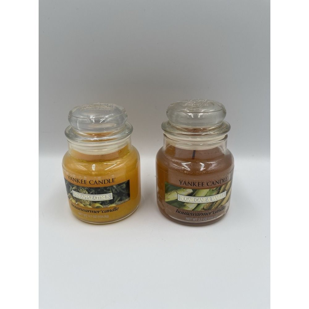 Vintage Yankee Candle Pineapple Citrus Sugar Cane Vanilla Small Jar 1 New 1 Used